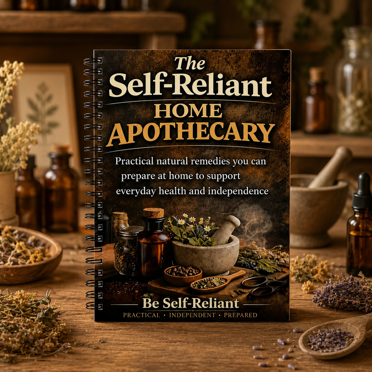 Health Wellness Journal - Self-Reliant Home Apothecary, Herbal Remedies Journal,