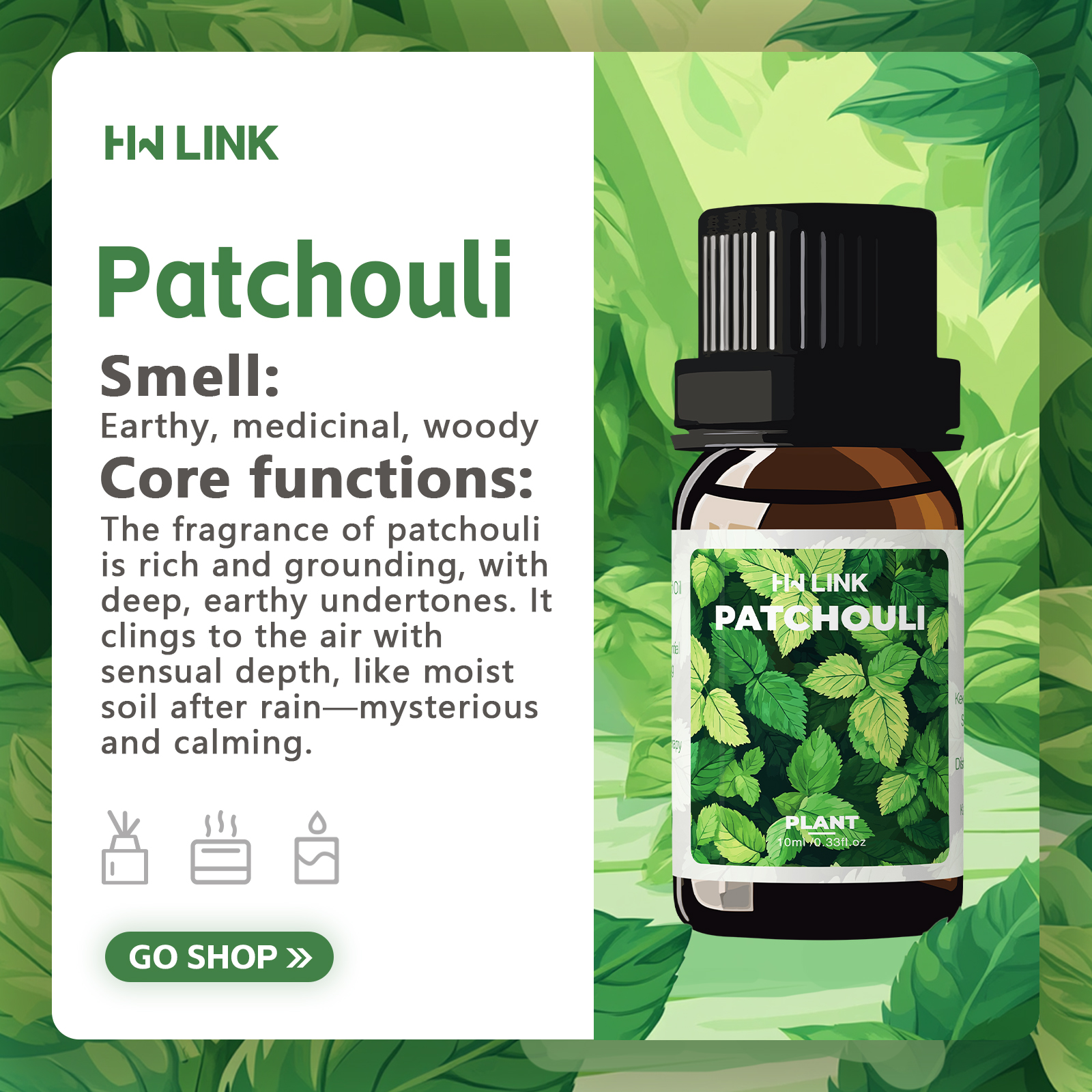 10ml Patchouli Essential Oils  - Aromatherapy Diffuser 리뷰 및 가격