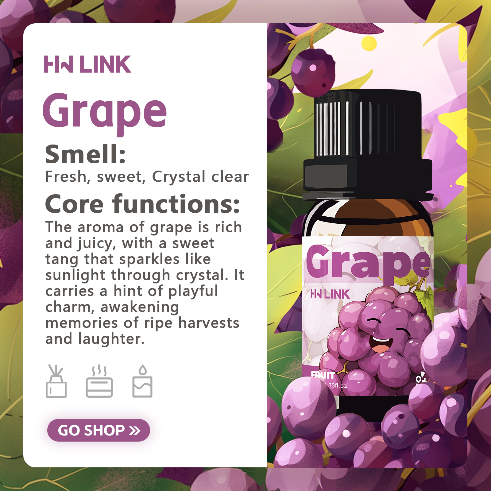 Grape Essential Oil 10ml Perfu - Aromatherapy Diffuser 리뷰 및 가격