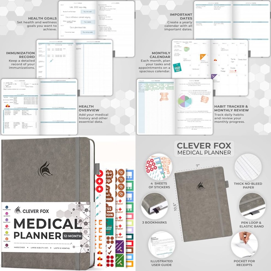 Large Medical Planner 12-Month - Health Wellness Journal 리뷰 및 가격
