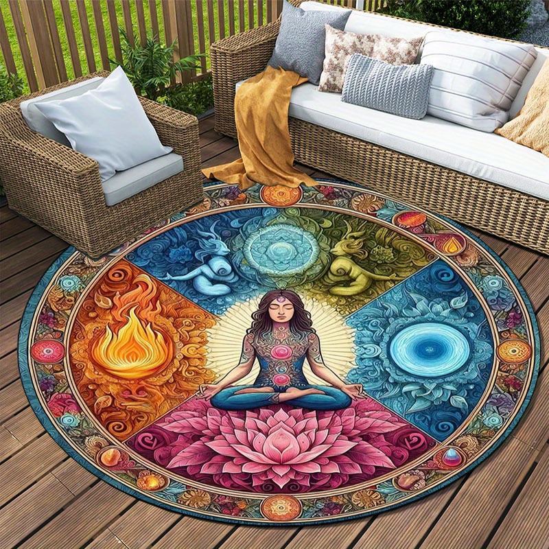 Chakra Lotus Round Rug Water & - Acupressure Mat Set 리뷰 및 가격